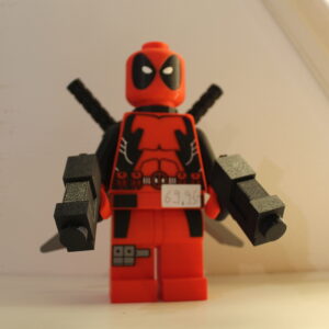 3D Printed Deadpool Lego Large Grote unieke figuur met 2 geweren en 2 zwaarden